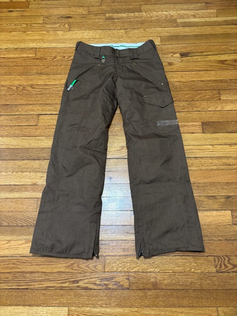 Volcom Women’s Snow Pants Size Small Brown Insulated Nylon Ski Snowboard